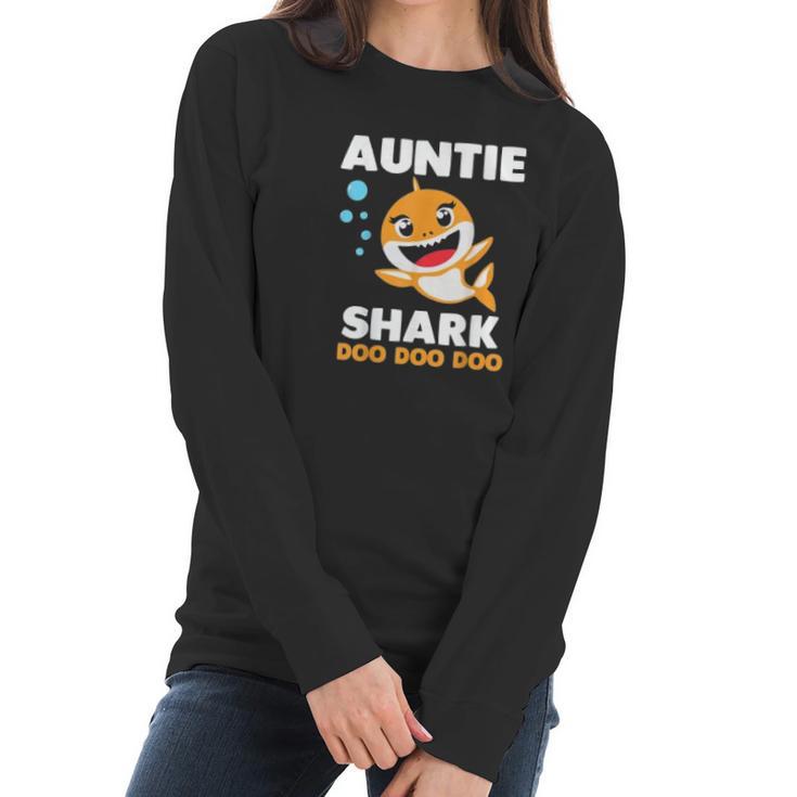 Baby Shark Auntie Shark Doo Doo Doo Women Long Sleeve Tshirt