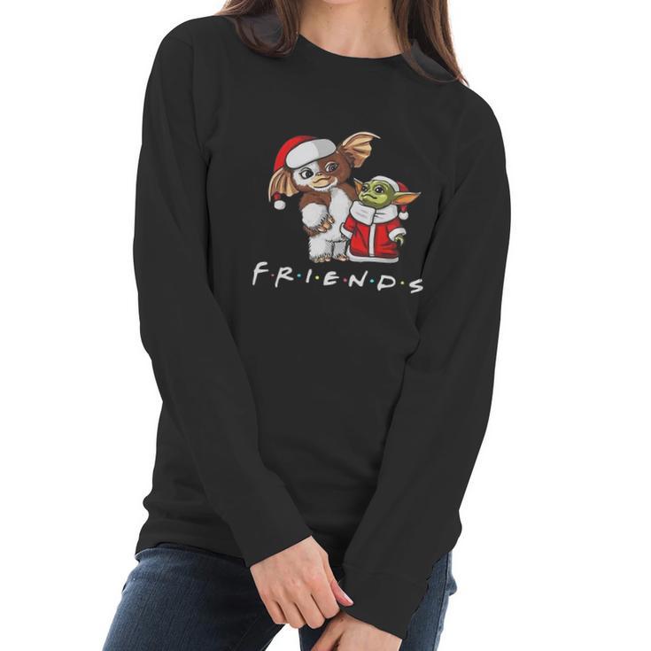 Baby Yoda And Baby Gizmo Santa Friends Christmas Women Long Sleeve Tshirt