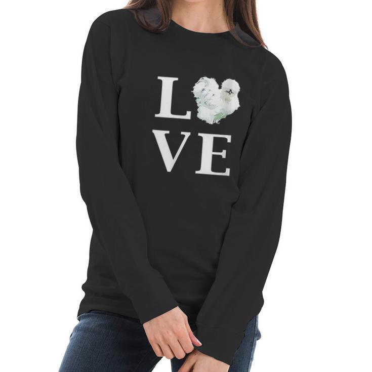 Backyard Silkie Chicken Love Women Long Sleeve Tshirt