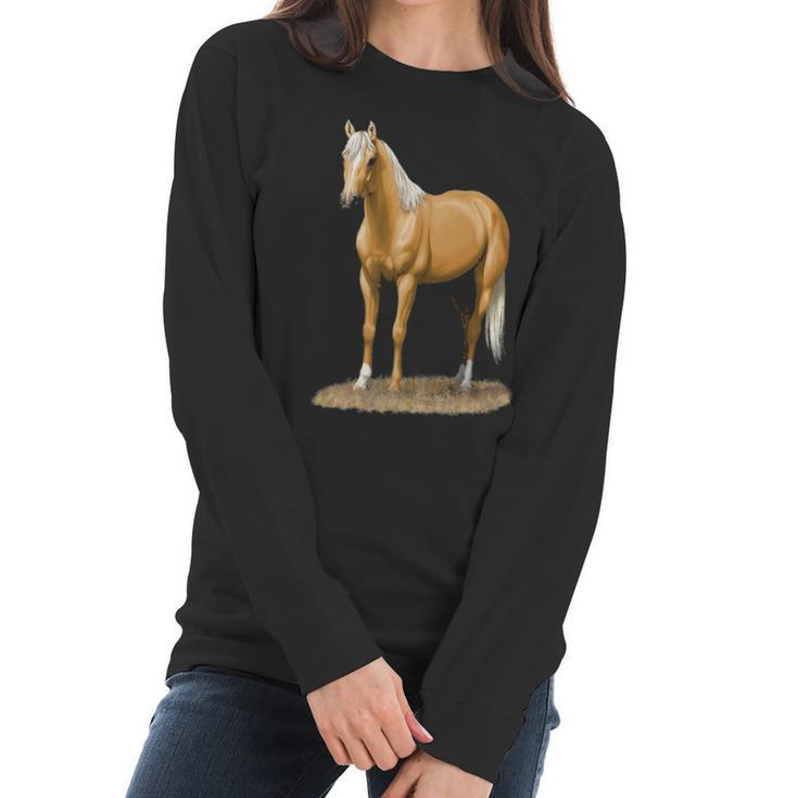 Beautiful Palomino Quarter Horse T Women Long Sleeve Tshirt