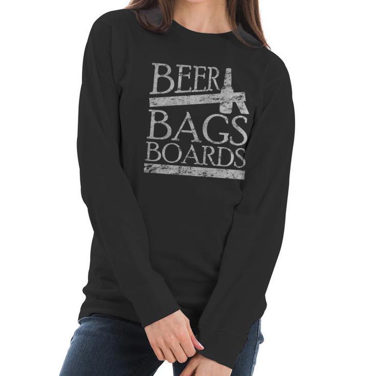 Beer Bags Boards Funny Cornhole T-Shirt Women Long Sleeve Tshirt