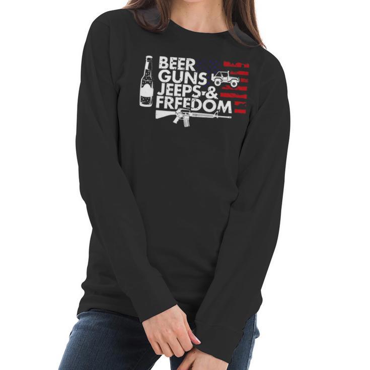 Beer Guns Jeeps & Freedom  T Women Long Sleeve Tshirt