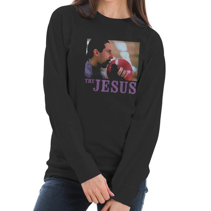 The Big Lebowski Jesus Licking The Bowling Ball Graphic Women Long Sleeve Tshirt