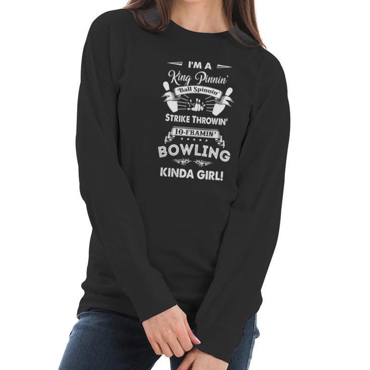 Bowling Kinda Girl Women Long Sleeve Tshirt