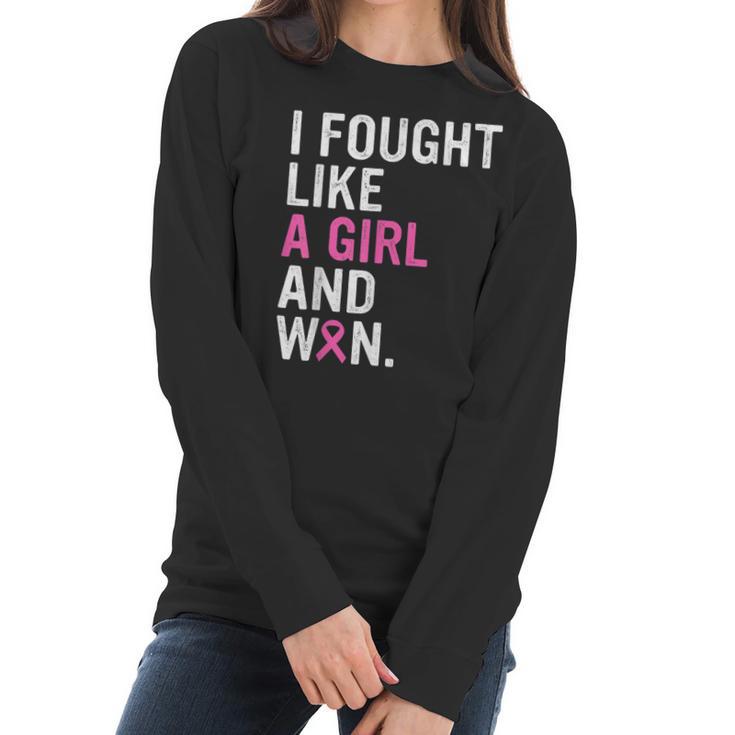 Breast Cancer Awareness I Fought Like A Girl And Won Women  V3 Men Women T-Shirt Graphic Print Casual Unisex Tee Women Long Sleeve Tshirt