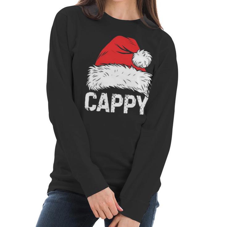 Cappy Santa Christmas Family Xmas Gifts Women Long Sleeve Tshirt