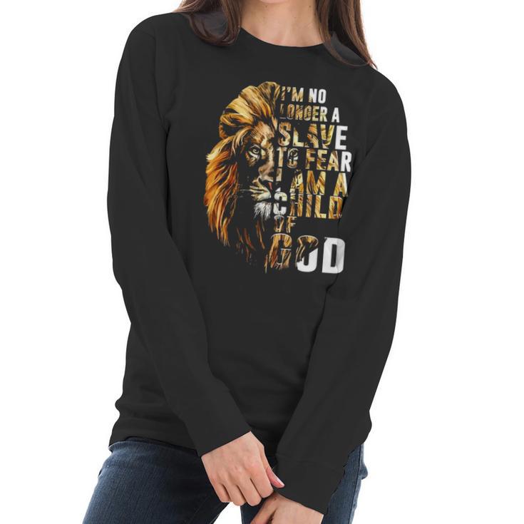 Christian Lion Jesus Im No Longer A Slave To Fear Km Women Long Sleeve Tshirt