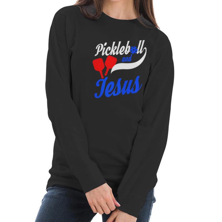 Christian Pickleball Jesus Funny Player Gift Dink Women Long Sleeve Tshirt