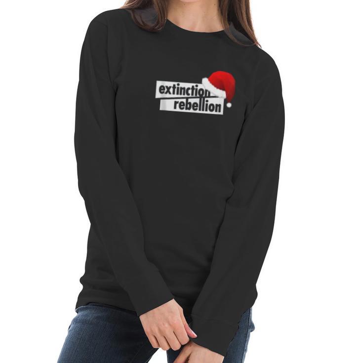 Christmas Extinction Rebellion Climate Change Women Long Sleeve Tshirt