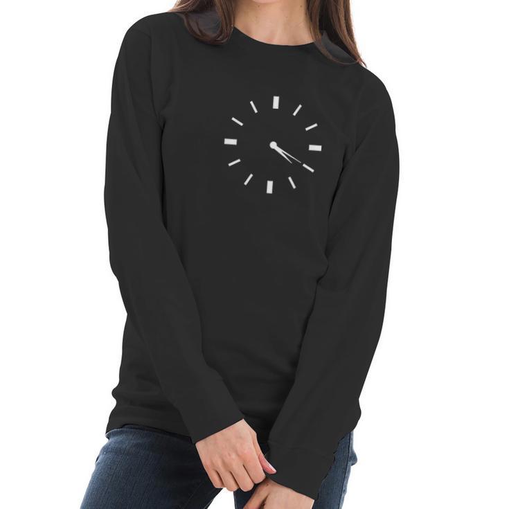 Clock Novelty Weed Graphic Sarcastic Funny Women Long Sleeve Tshirt