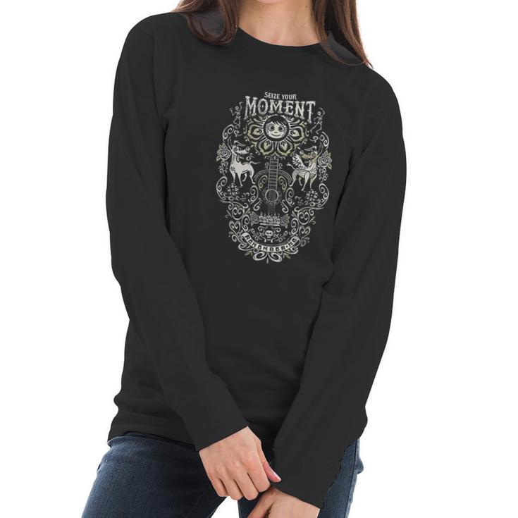 Coco Seize Your Moment Guitar Line Art Women Long Sleeve Tshirt