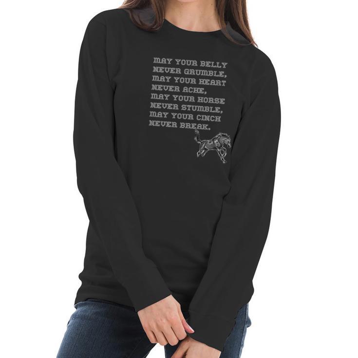 The Cowboy Prayer Horse Stallion Tee Women Long Sleeve Tshirt