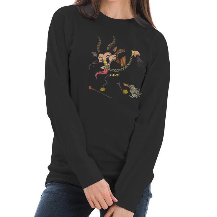 Dabbing Krampus Christmas Women Long Sleeve Tshirt