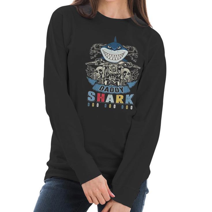 Daddy Shark Skull Biker Best Christmas Gifts For Dad Women Long Sleeve Tshirt