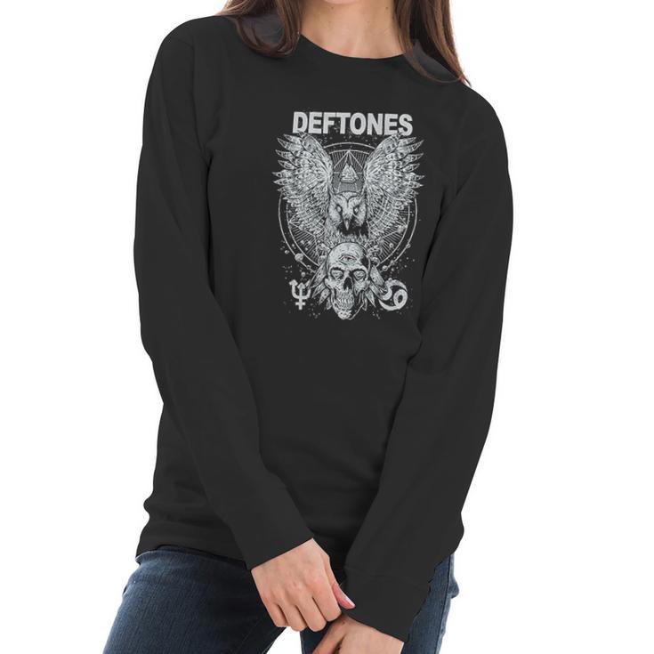 Deftones  Owl And Skull Women Long Sleeve Tshirt