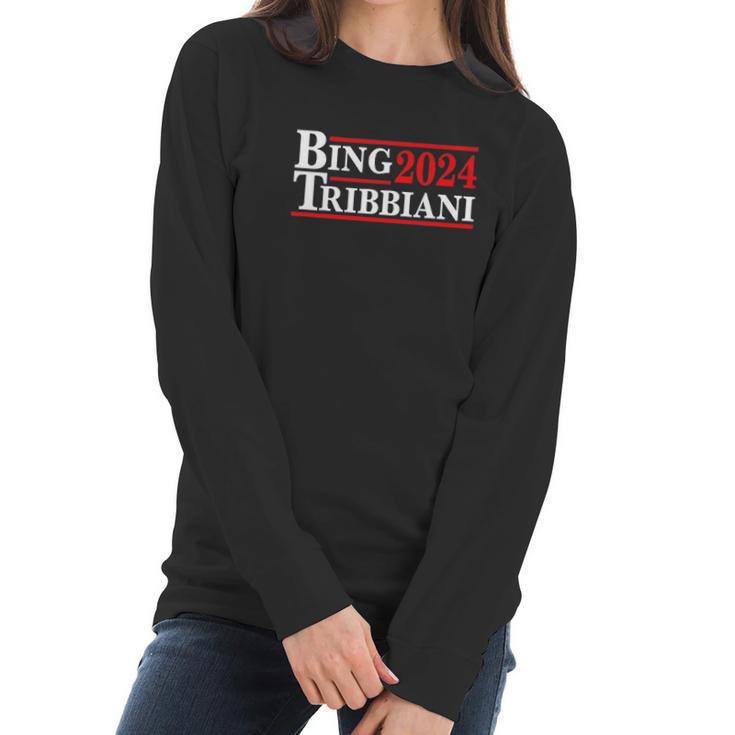 Donkey Tees Bing Tribbiani Election 2024 Women Long Sleeve Tshirt