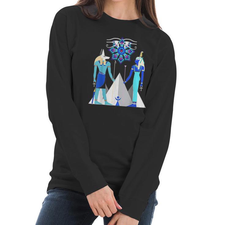 Egyptian God Anubis And Goddess Women Long Sleeve Tshirt