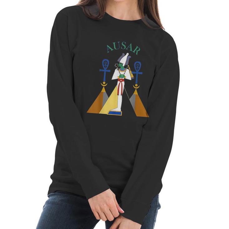 Egyptian God Osiris Ausar Kemet Kemetic Women Long Sleeve Tshirt