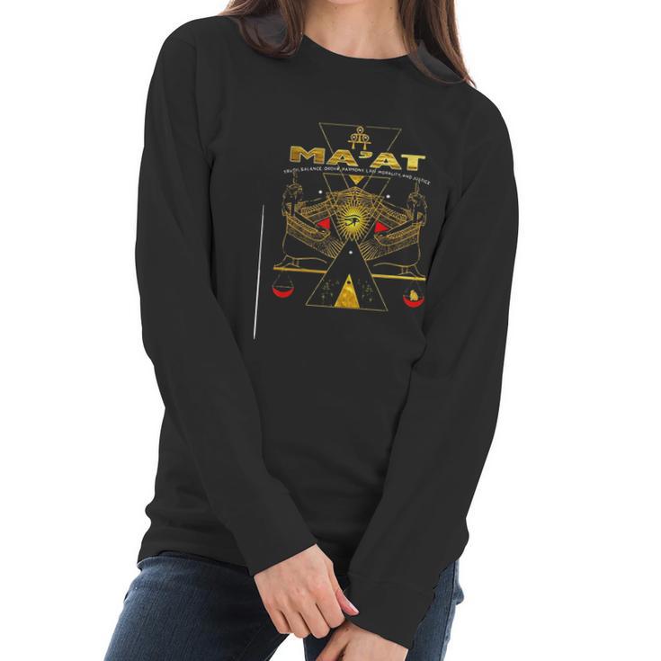 Egyptian Kemetic Goddess Maat Women Long Sleeve Tshirt