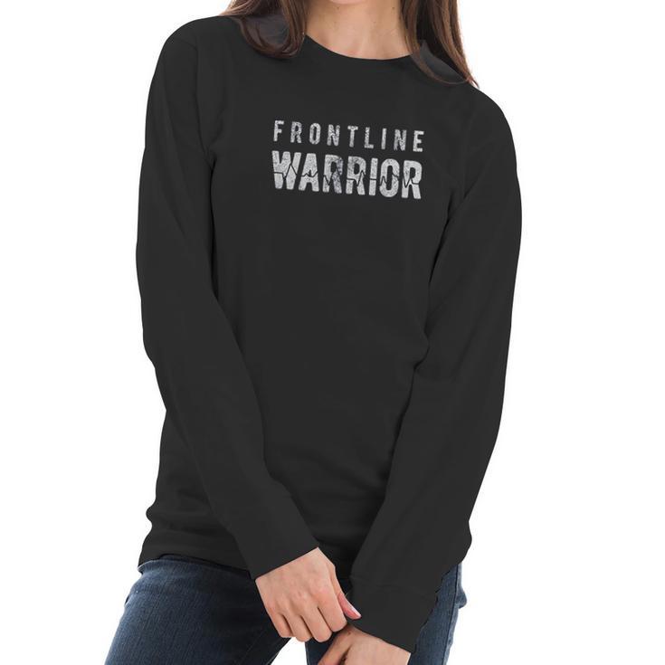 Frontline Warrior Funny Nurse Doctor Women Long Sleeve Tshirt