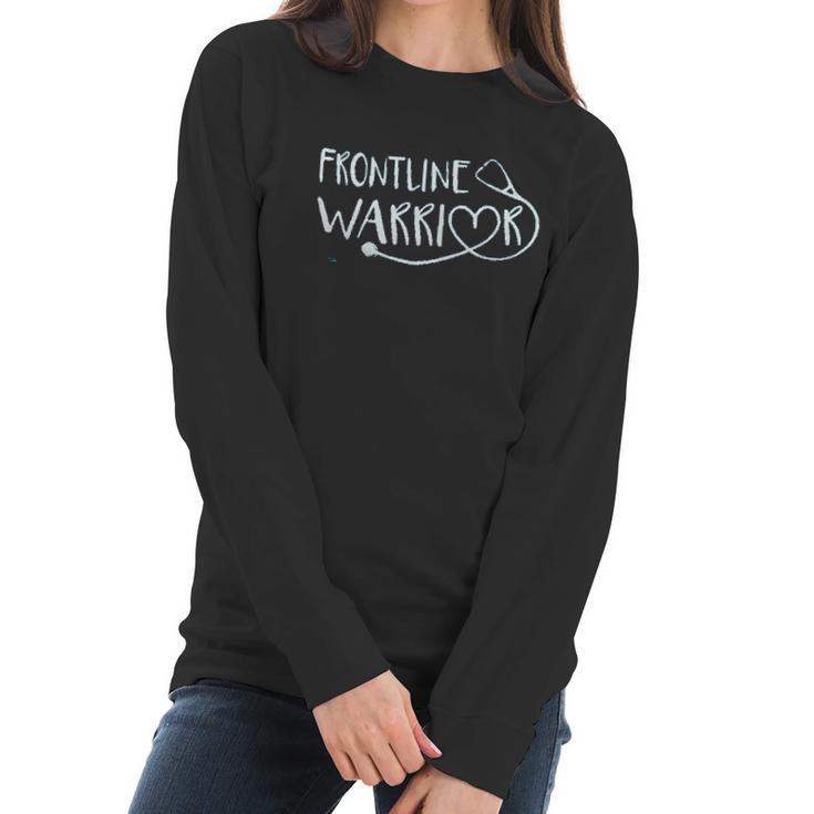 Frontline Warrior Nurse Hero Graphic Women Long Sleeve Tshirt