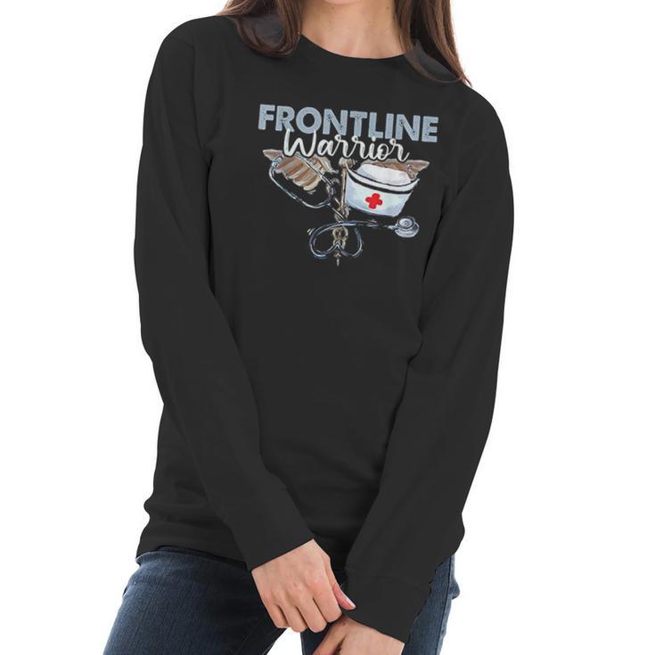 Frontline Warrior Nurse Proud Cna Healthcare Worker Gift Women Long Sleeve Tshirt