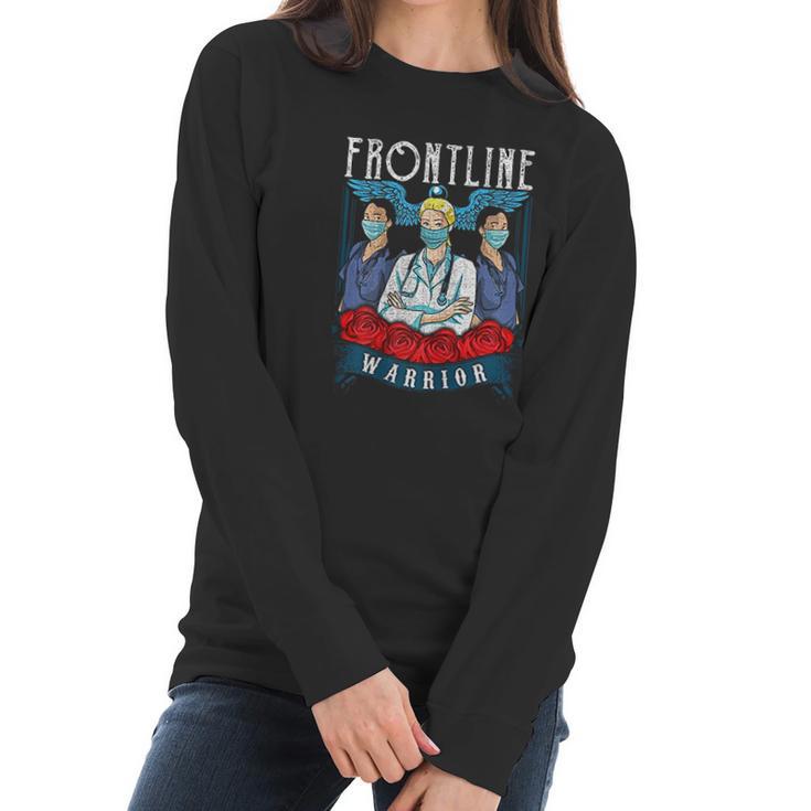 Frontline Warrior Proud Hero Nurse Superhero Gift Women Long Sleeve Tshirt