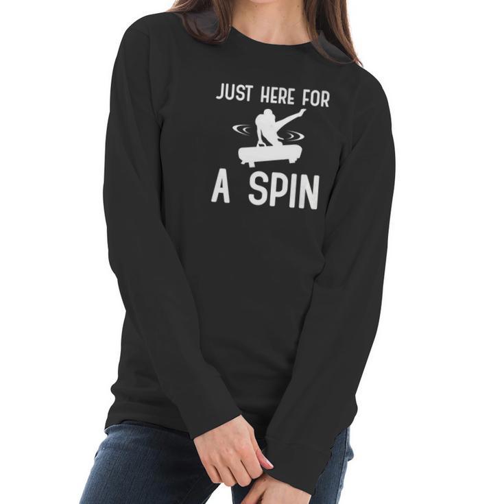 Funny Gymnastic Pommel Horse Here For A Spin Women Long Sleeve Tshirt