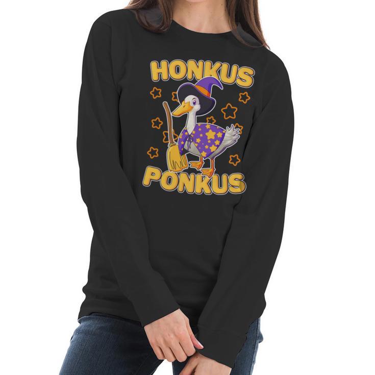 Funny Halloween Honkus Ponkus Duck Women Long Sleeve Tshirt