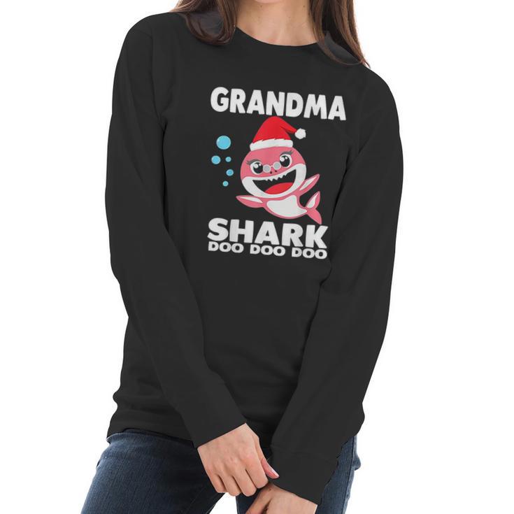 Grandma Shark Christmas For Matching Family Women Long Sleeve Tshirt