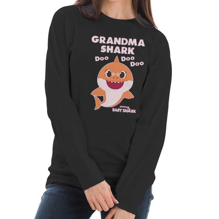 Grandma Shark Doo Doo Doo Baby Shark Nana Women Long Sleeve Tshirt