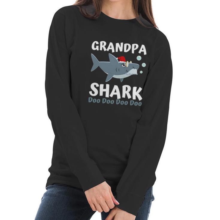 Grandpa Shark Christmas Mommy Shark Daddy Shark Baby Women Long Sleeve Tshirt