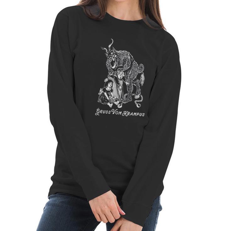 Gruss Vom Krampus Greetings From Christmas Demon Women Long Sleeve Tshirt