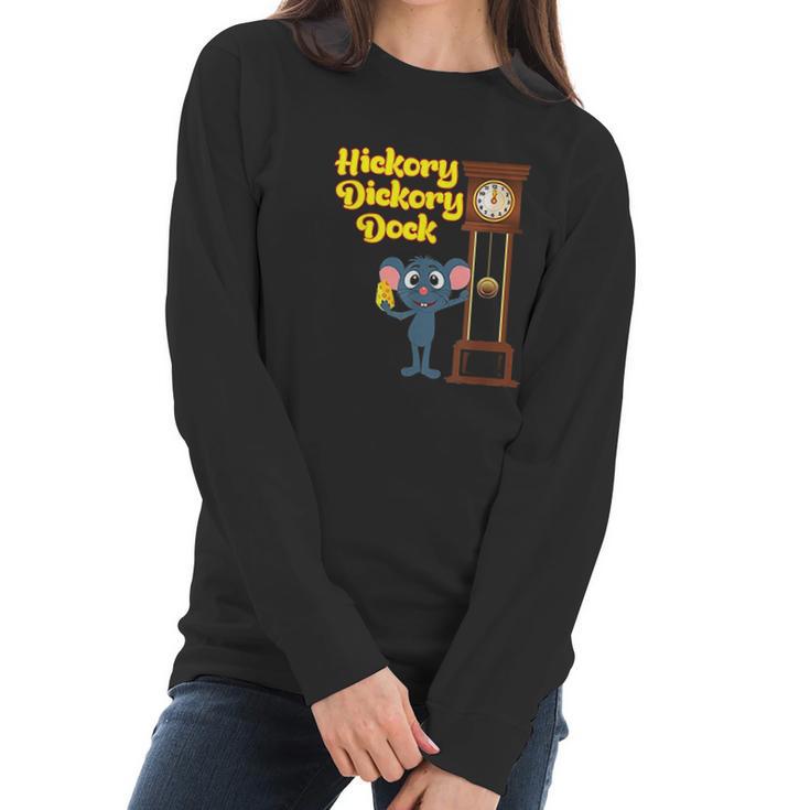 Hickory Dickory Dock Nursery Rhyme Women Long Sleeve Tshirt