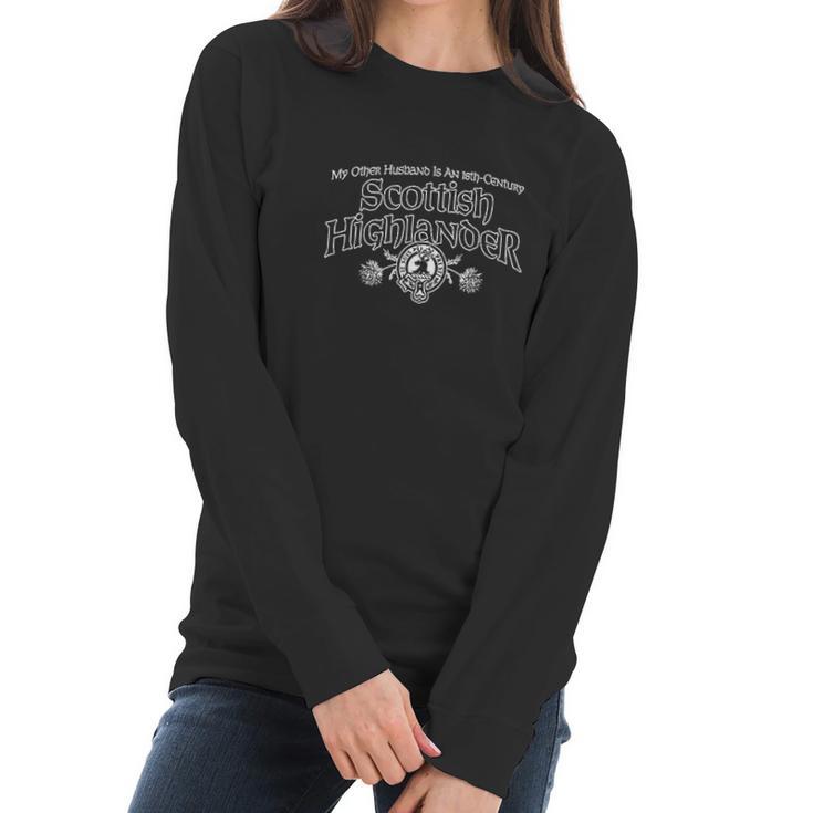 My Other Husband Is A Scottish Highlander Thistle Missy Women Long Sleeve Tshirt