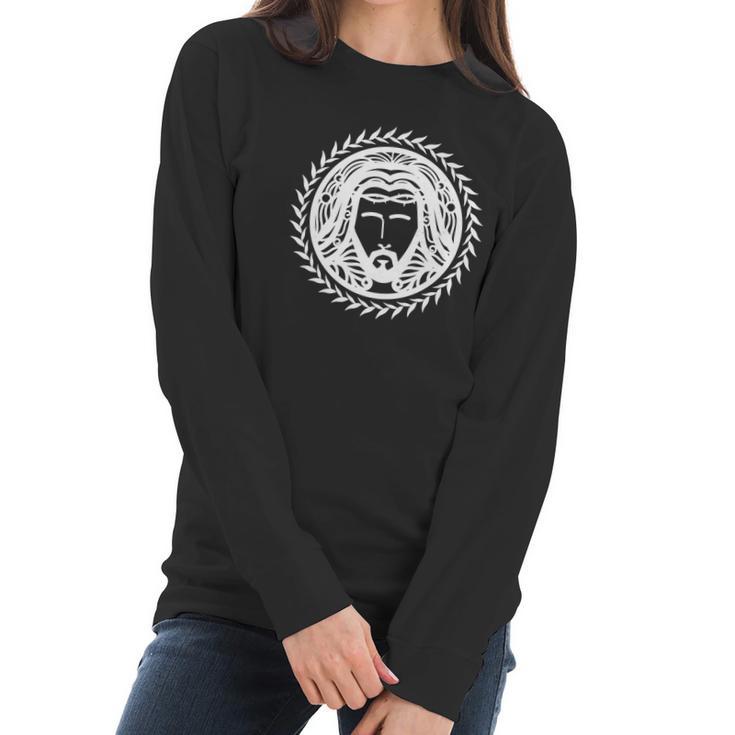 Jesus Easter Vintage Emblem Thorns Logo Women Long Sleeve Tshirt