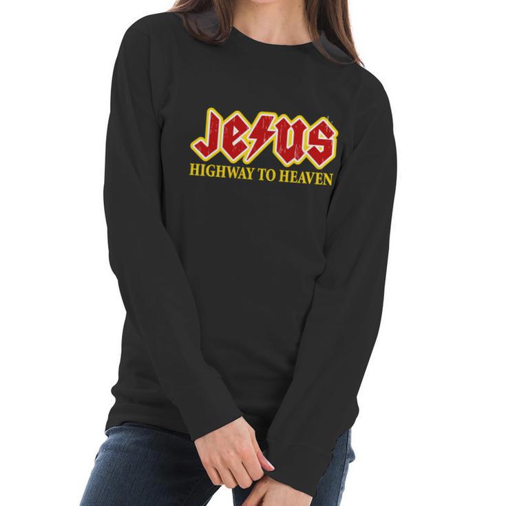 Jesus Rocks Highway To Heaven Women Long Sleeve Tshirt