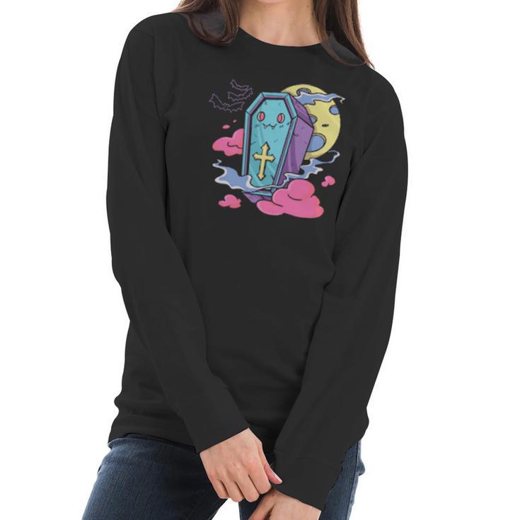 Kawaii Pastel Goth Creepy Cute Aesthetic Coffin Halloween Men Women T-Shirt Graphic Print Casual Unisex Tee Women Long Sleeve Tshirt