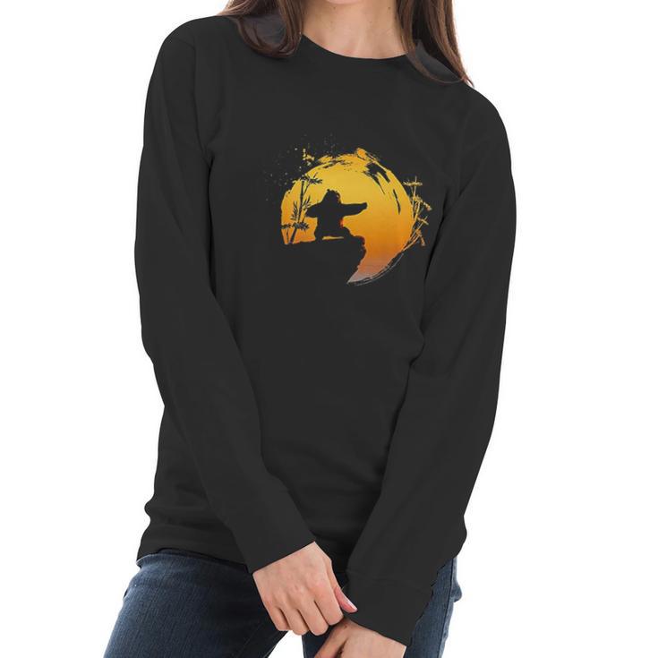 Kung Fu Panda Po Tai Chi Sunset Silhouette Women Long Sleeve Tshirt