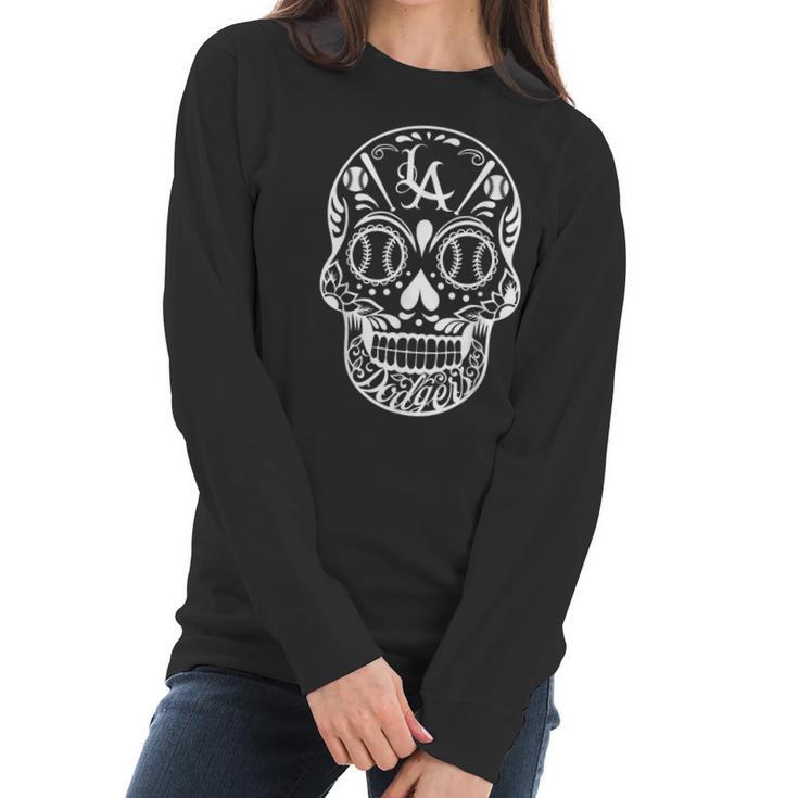 Los Angeles Sugar Skull Day Of The Dead Cinco De Mayo Men Women T-Shirt Graphic Print Casual Unisex Tee Women Long Sleeve Tshirt