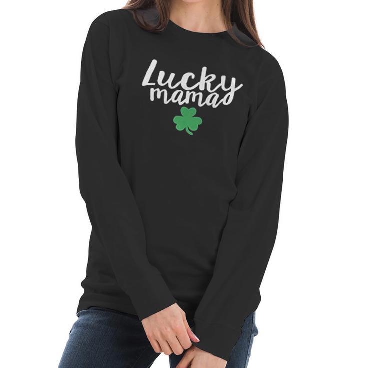 Lucky Mama St Patrick Day Mommy And Me Scoop Neck Women Long Sleeve Tshirt