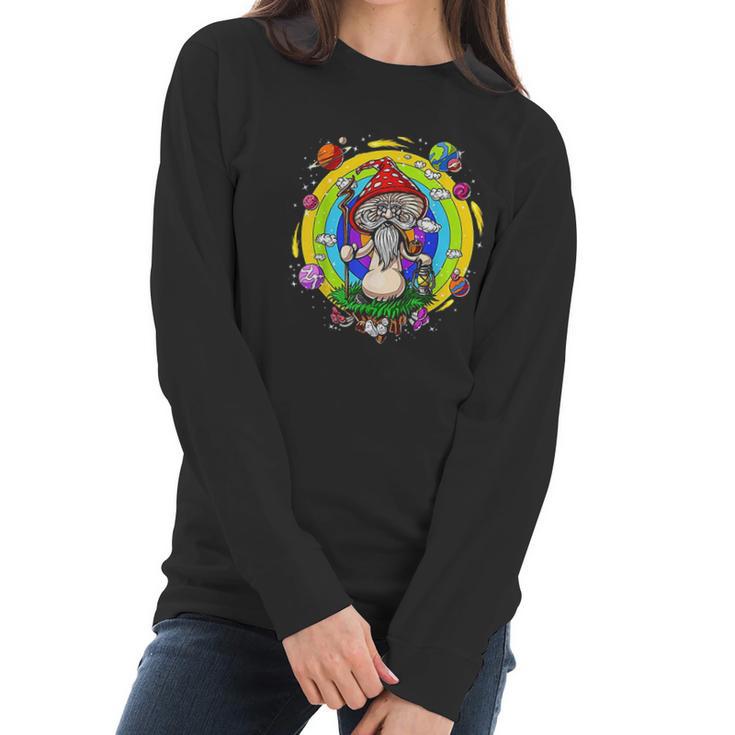 Magic Mushroom Psychedelic Hippie Fungus Fantasy Shrooms Women Long Sleeve Tshirt