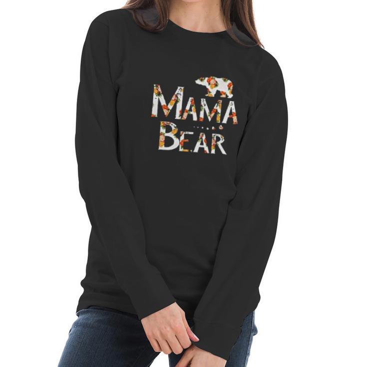 Mama Bear Mom Life Floral Heart Women Long Sleeve Tshirt