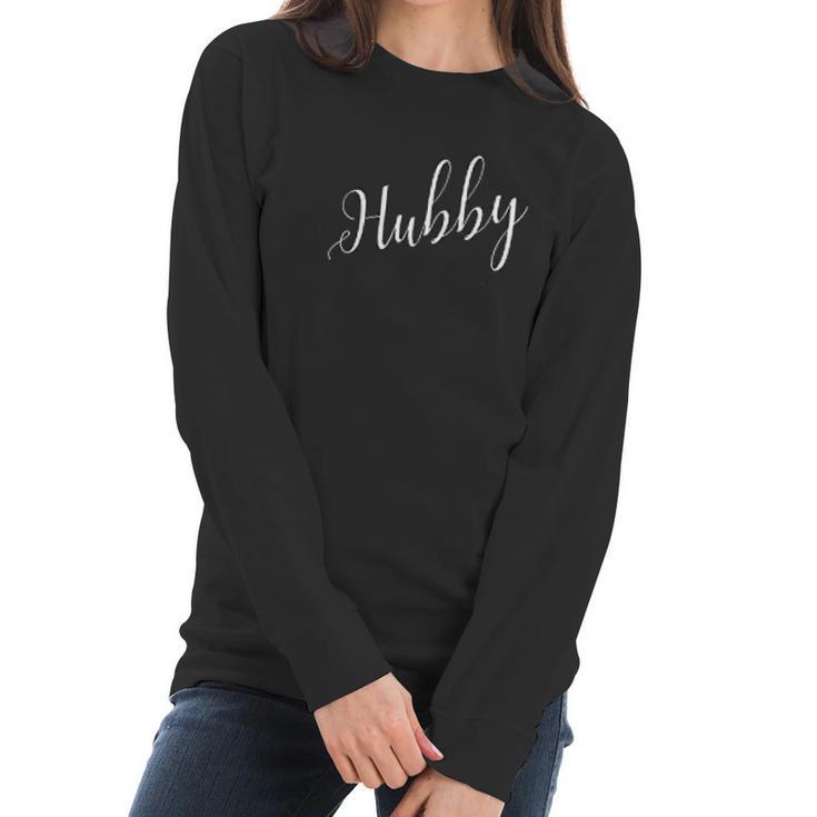 Matching Hubby Wifey Couples Wedding Gift Women Long Sleeve Tshirt