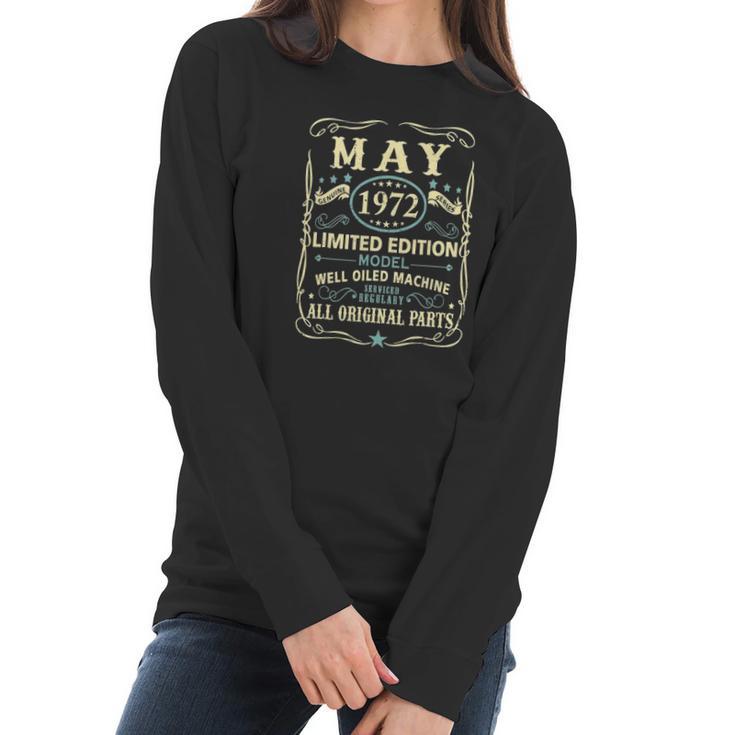 May 1972 49Th Birthday 49 Years Old Men Women Women Long Sleeve Tshirt