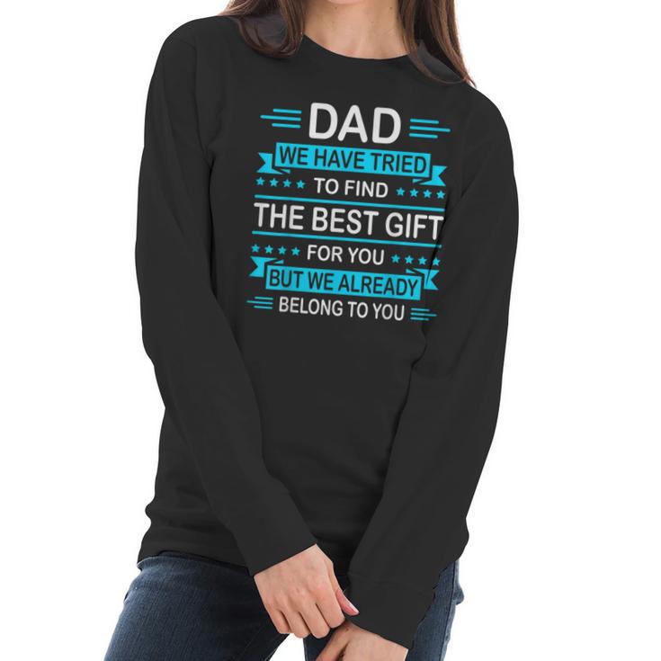 Mens Funny Fathers Day Gift For Daddy Papa From Daughter Son Wife Women Long Sleeve Tshirt