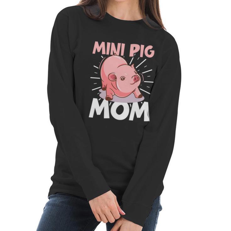 Mini Pig Piglet Swine Farm Animal Piggy Cute Pig Mom Gift Graphic Design Printed Casual Daily Basic Women Long Sleeve Tshirt