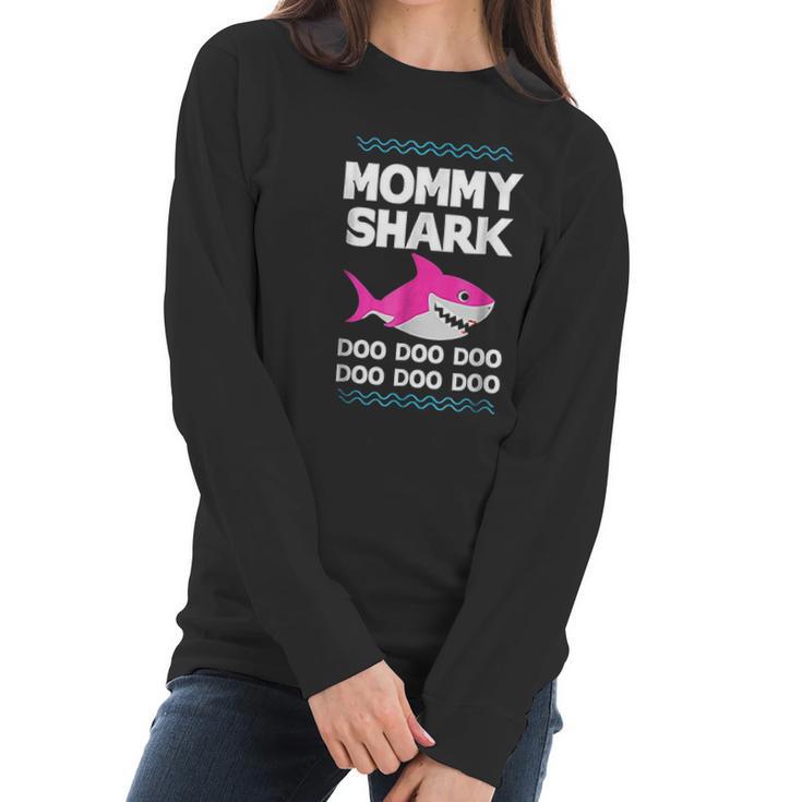 Mommy Shark Doo Doo Funny Cute Women Long Sleeve Tshirt