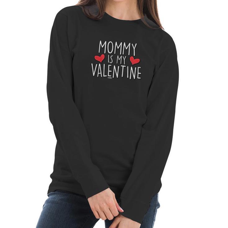 Mommy Is My Valentine Cute Cupid Youth Women Long Sleeve Tshirt