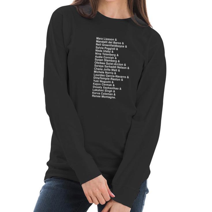 The Women Of Npr T Shirts Women Long Sleeve Tshirt